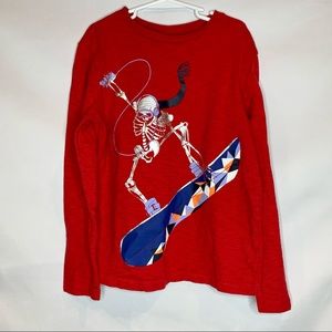 Gap Kids Boys Med Size 8 Skeleton Snowboarder Tee